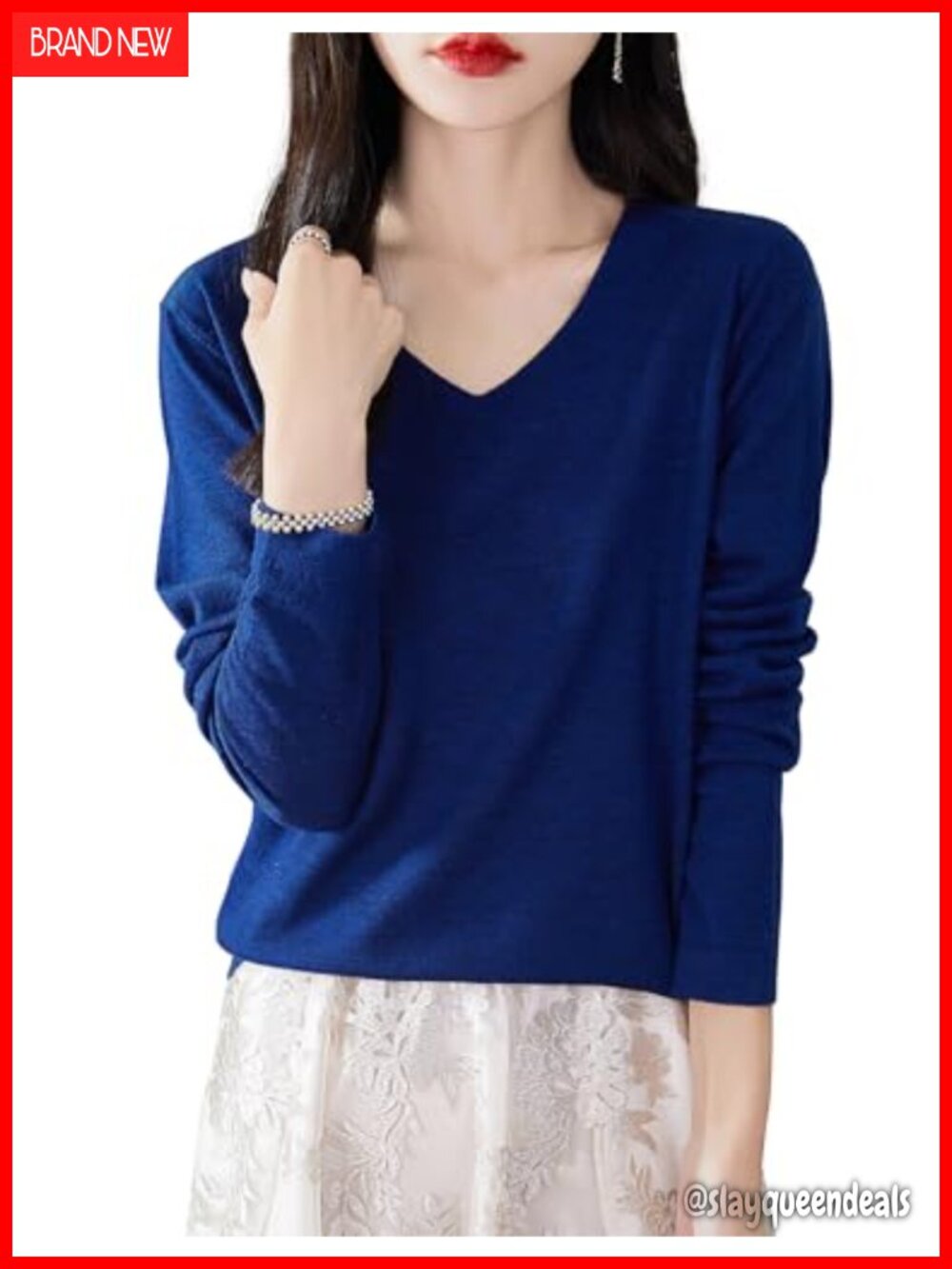 100% Merino Wool Base Layer Long Sleeve V Neck Pullover Sweater